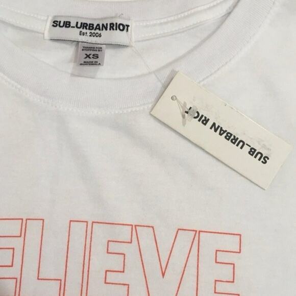 NWT Sub_Urban Riot Believe in Love Tee - White - XS - Picture 8 of 10